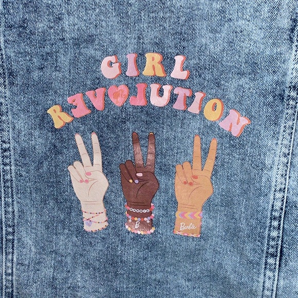 Barbie Jean denim jacket with Girl Revolution - Picture 2 of 9